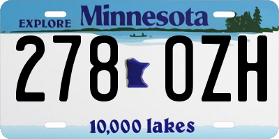 MN license plate 278OZH