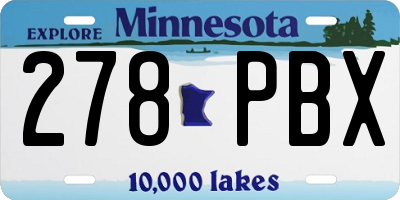 MN license plate 278PBX