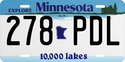 MN license plate 278PDL