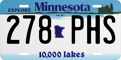 MN license plate 278PHS