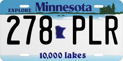 MN license plate 278PLR
