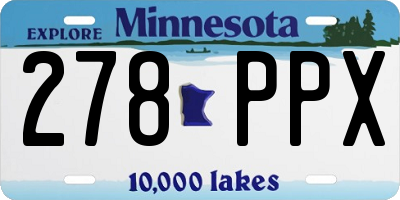 MN license plate 278PPX