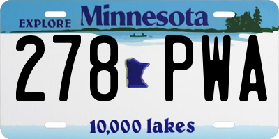 MN license plate 278PWA