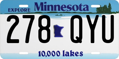 MN license plate 278QYU