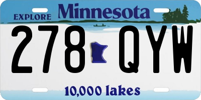 MN license plate 278QYW