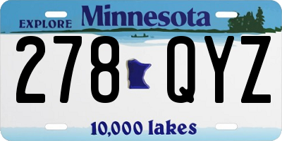 MN license plate 278QYZ