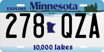 MN license plate 278QZA
