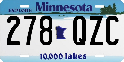 MN license plate 278QZC
