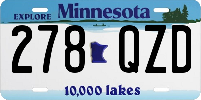 MN license plate 278QZD
