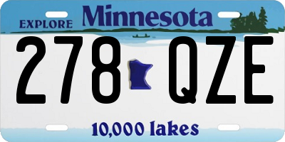 MN license plate 278QZE
