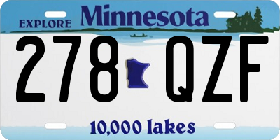 MN license plate 278QZF