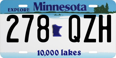 MN license plate 278QZH