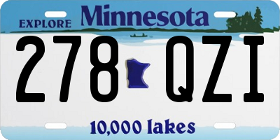 MN license plate 278QZI