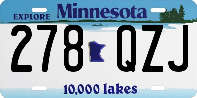 MN license plate 278QZJ