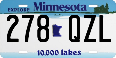 MN license plate 278QZL