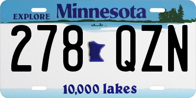 MN license plate 278QZN
