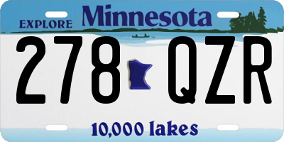 MN license plate 278QZR