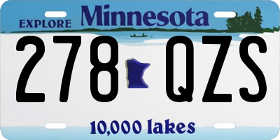 MN license plate 278QZS