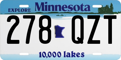 MN license plate 278QZT