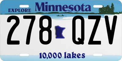 MN license plate 278QZV