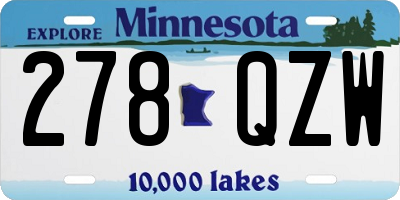 MN license plate 278QZW
