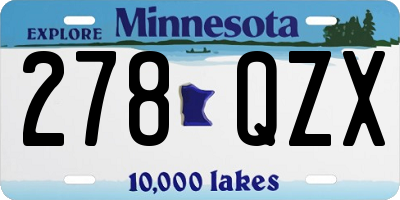 MN license plate 278QZX
