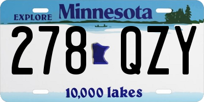MN license plate 278QZY