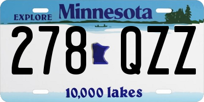 MN license plate 278QZZ