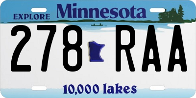 MN license plate 278RAA