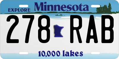 MN license plate 278RAB