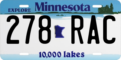 MN license plate 278RAC
