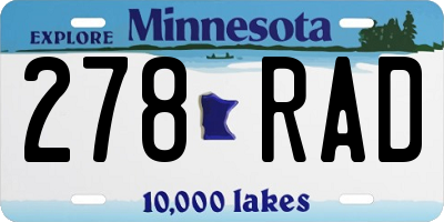 MN license plate 278RAD