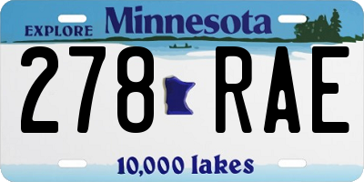 MN license plate 278RAE