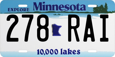 MN license plate 278RAI