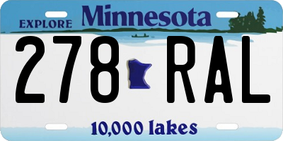 MN license plate 278RAL