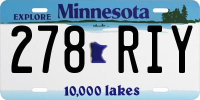 MN license plate 278RIY