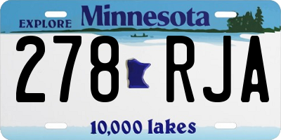 MN license plate 278RJA