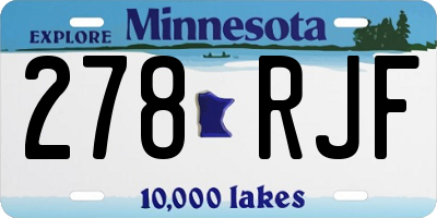 MN license plate 278RJF