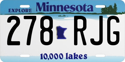 MN license plate 278RJG