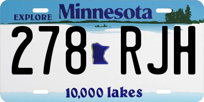 MN license plate 278RJH