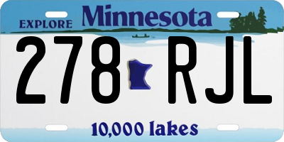 MN license plate 278RJL