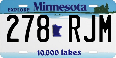 MN license plate 278RJM