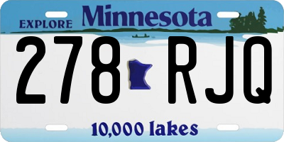 MN license plate 278RJQ