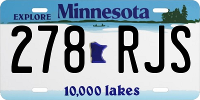 MN license plate 278RJS