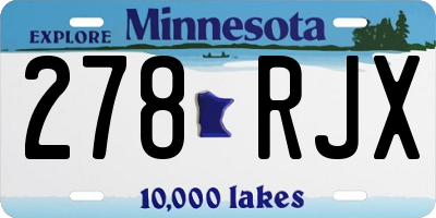 MN license plate 278RJX