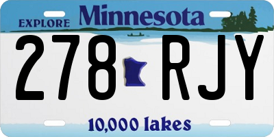 MN license plate 278RJY