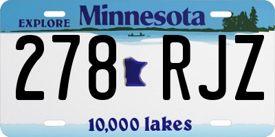 MN license plate 278RJZ