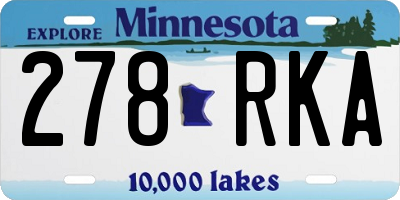 MN license plate 278RKA