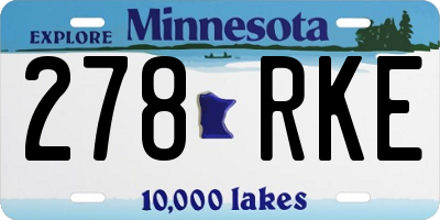 MN license plate 278RKE