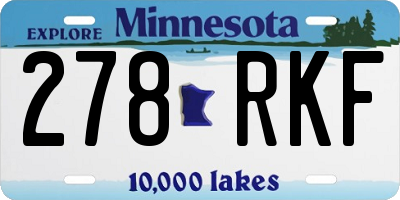 MN license plate 278RKF
